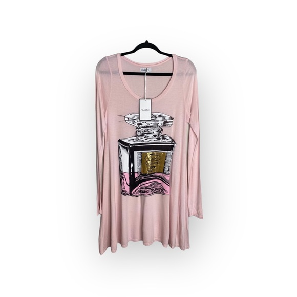 new Lauren Moshi ❤︎ Color Love Potion Bottle T Shirt Mini Dress ❤︎ Baby Pink ❤︎ - Picture 14 of 16